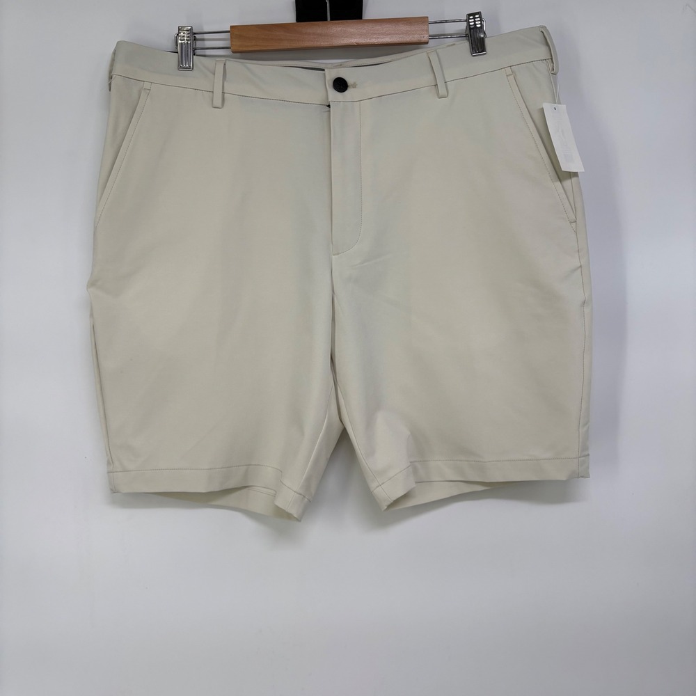 IZOD Mens Comfort+ Performance Traveler Shorts Stone Beige 38 Classic Fit NWT